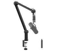 IXTECH Support de micro avec tube d'extension amélioré pour Shure SM7B MV7 Blue Yeti - Bras de microphone robuste en acier inoxydable - Support de bureau pliable pour podcast et jeux
