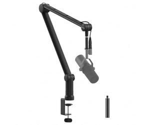 IXTECH Support de micro avec tube d'extension amélioré pour Shure SM7B MV7 Blue Yeti - Bras de microphone robuste en acier inoxydable - Support de bureau pliable pour podcast et jeux
