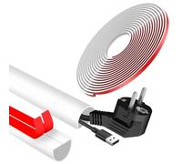 IXTIX Mini Goulotte Passe Câble Autocollante 4/6/8 m, Largeur Calibre 14 * 10 * 7mm, Cache Câble TV Mural Flexible Demi-Rond Goulotte Electrique pour Cacher 2 Câbles USB/1 HDMI (Blanc, 8M)