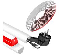 IXTIX Mini Goulotte Passe Câble Autocollante 4/6/8 m, Largeur Calibre 14 * 10 * 7mm, Cache Câble TV Mural Flexible Demi-Rond Goulotte Electrique pour Cacher 2 Câbles USB/1 HDMI (Blanc, 6M)