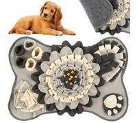 IXTIX Tapis de Chien Snuffle Mat 64 * 43 cm pour Entraîner Alimenter Tapis à Renifler Jouet Intelligent pour Chien Educateur Tapis de Fouille d'Antidérapant Sons BB Lavable Main Machine (Gris)