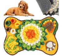 IXTIX Tapis de Chien Snuffle Mat 64 * 43 cm pour Entraîner Alimenter Tapis à Renifler Jouet Intelligent pour Chien Educateur Tapis de Fouille d'Antidérapant Sons BB Lavable Main Machine (Jaune)