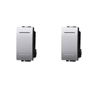 ixtrima Bouton 1P 16A unipolaire couleur gris compatible avec Bticino Living Light/International 2pcs