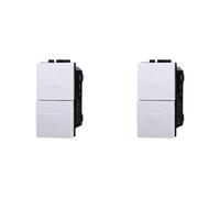 IXTRIMA Bouton double 1P+1P sans salive compatible Bticino Livinglight couleur blanche Lot de 2