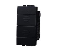 IXTRIMA Bouton Interbloqué Double Mont 1P+1P 10A Couleur Noir Compatible avec Bticino Living International/Light 1pcs
