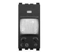 IXTRIMA Capteur de Mouvement crépusculaire 1 Module pour lumières, PIR encastrable Compatible Vimar Arkè, Noir