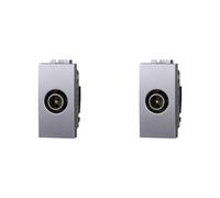 IXTRIMA Connecteur prise TV traversant mâle couleur grise compatible avec Bticino Living Light/international 2pcs