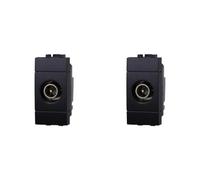 IXTRIMA Connecteur prise TV traversant mâle couleur noire compatible avec Bticino Living Light/international 2pcs