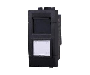 IXTRIMA Connecteur réseau prise de données RJ45 CAT5E couleur noire compatible avec Bticino Living Light/INTERNATIONAL 1 pièce