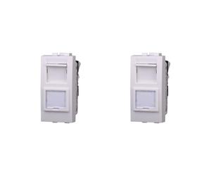 IXTRIMA Connecteur réseau prise de données RJ45 CAT6 couleur blanche compatible avec Bticino Living Light/international 2pcs