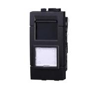 IXTRIMA Connecteur réseau prise de données RJ45 CAT6 couleur noire compatible avec Bticino Living Light/international 1 pièce