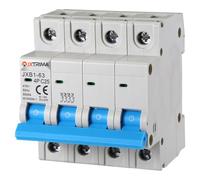 IXTRIMA Disjoncteur Magnéto-thermique Automatique 4P 25A 380V 6kA MCB C25 occupe 4 modules DIN
