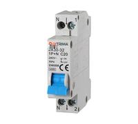 Ixtrima Interrupteur magnétothermique automatique 1P+N 20A C20 220 V 4,5 kA, occupe 1 module