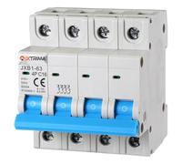 IXTRIMA Interrupteur magnétothermique automatique 4P 16A 380V 6kA MCB C16 occupe 4 modules DIN