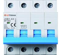 IXTRIMA Interrupteur magnétothermique automatique 4P 63A 380V 6kA MCB C63 occupe 4 modules DIN