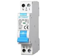 IXTRIMA Interrupteur magnétothermique différentiel 1P+N 20A 30mA 220V-6KA 1 module 30mA pour rail DIN - Protection Circuits et Sécurité Installations