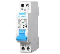 IXTRIMA Interrupteur magnétothermique différentiel 1P+N 25A 30mA 220V-6KA 1 module 30mA pour rail DIN - Protection Circuits et Sécurité Installations