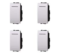 IXTRIMA Interrupteur unipolaire, 16A, 1 module, compatible avec Bticino Living Light, blanc, lot de 4 pièces
