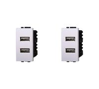 IXTRIMA Module prise chargeur USB double 5 V 2,1 A - 2 ports USB-A couleur blanche compatible avec Bticino Living Light/International 2 pièces
