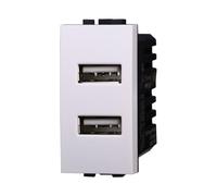 IXTRIMA Module prise chargeur USB double 5 V 2,1 A - 2 ports USB-A couleur blanche compatible avec Bticino Living Light/International 1 pièce