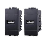 IXTRIMA Module prise USB 5 V 2,1 A couleur noire compatible avec Bticino Living Light/International 2 pièces