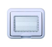 IXTRIMA Plaque avec couvercle et support d'extérieur Ip55 3 places (hydrobox) compatible avec Bticino Living Light, support étain 3P couleur blanche