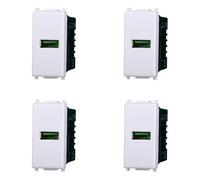 IXTRIMA Prise chargeur double, type A et type C, 5 V 2,1 A, blanc, kit 1 pièce et 4 pièces (USB-A, 4)