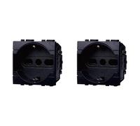 IXTRIMA Prise Schuko 2P+T 16A Couleur Noir Compatible avec Bticino Living International/Light 2PCS