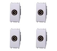 IXTRIMA Prise TV passant connecteur mâle compatible plana couleur blanche EV2253 Kit 4 pièces