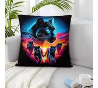 IXUEOUUXC Black Panther 3D Imprimé avec Housse De Coussin Décoration De Chambre À 2 Pièces avec Enfant Cadeau 40x40cm