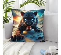 IXUEOUUXC Black Panther 3D Imprimé avec Housse De Coussin Décoration De Chambre À 2 Taies Enfant Cadeau 50x50cm