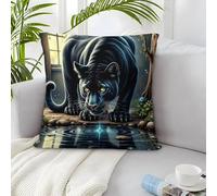 IXUEOUUXC Black Panther 3D Imprimé avec Housse De Coussin Parure De Lit pour 2 Taies Gar?on Cadeau 40x40cm