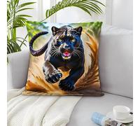 IXUEOUUXC Black Panther 3D Imprimé avec Taie d'oreiller Créative 2 Taies Fille Cadeau 50x50cm
