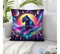 IXUEOUUXC Black Panther 3D Imprimé avec Taie d'oreiller Maison Salon Chambre 2 Pièces avec Fille Cadeau 40x40cm