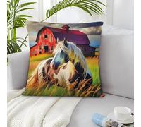 IXUEOUUXC Horse 3D Imprimé avec Housse De Coussin Créative 2 Pièces avec Gar?on Cadeau 50x50cm