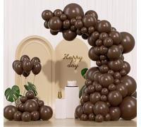 IXVAN Lot de 145 ballons en latex pour fête d'anniversaire, remise de diplôme, anniversaire de mariage, fête prénatale - Marron foncé - 45,7 cm, 30,5 cm, 25,4 cm, 25,7 cm