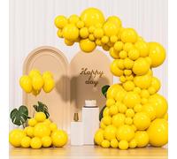 IXVAN Lot de 145 ballons jaunes en latex de différentes tailles 45,7 cm, 30,5 cm, 25,4 cm, 12,7 cm, guirlande de ballons en latex pour remise de diplôme, arche, décorations de fête d'anniversaire