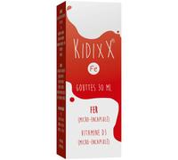 ixX Pharma KidixX Fe Fer Liposomal & Vitamine D3 Croissance & Vitalité Enfants Goût Fraise 30ml