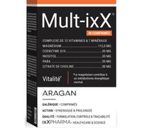 ixX Pharma Mult-ixX Énergie & Vitalité 12 Vitamines 7 Minéraux CoQ10 30 Comprimés