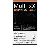ixX Pharma Mult-ixX Gummies Croissance/Immunité Enfants 7 Vitamines Zinc/Iode/Vitamine D3 30 Pièces