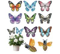 Ixydor 10 Pièces Diamond Painting,Diamond Painting Enfant,Décoration Papillon de Jardin, Parfaite pour les Jardins et la Décoration Intérieure