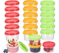 Ixydor 18 Pièces Boîte de Conservation Alimentaire, Mini Boîtes Alimentaires, Pots de Conservation de 250ml/ 8oz, Réutilisables Plastique Charcuterie pour Micro-ondes et Congélateur (3 Couleurs)