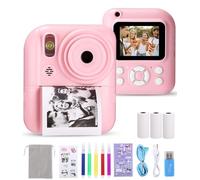 Ixydor Appareil Photo instantané pour Enfants,1080P écran 2,4 Pouces Appareil Photo instantané pour Enfants,Caméra vidéo pour Enfants avec Papier d'impression & Carte 32GB (Rose)