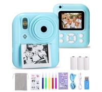 Ixydor Appareil Photo instantané pour Enfants, 1080P écran 2,4 Pouces, Caméra vidéo pour Enfants avec Papier d'impression & Carte 32GB (Bleu)