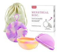 IXYHKB 2 Pièces Disque Menstruel, Réutilisables Coupe Menstruelle, Cup Menstruelle en Silicone, Coupe Menstruellecoupe Menstruelle S+L pour Femmes Actives Sport Natation et Intimité