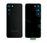 iYAiYO Couvercle arrière en Verre avec Objectif d'appareil Photo pour Samsung S23 SM-S911B SM-S911U Couvercle de Batterie arrière, pièce de Rechange avec adhésif pré-installé (Noir)