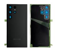 iYAiYO Couvercle arrière en Verre avec Objectif d'appareil Photo pour Samsung S23 Ultra SM-S918B SM-S918U Couvercle de Batterie arrière, pièce de Rechange avec adhésif pré-installé (Noir)