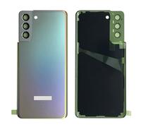 iYAiYO Couvercle Arrière Verre avec Lentille Caméra pour Samsung S21 Plus 5G Pièce de Remplacement du Boîtier de la Batterie Arrière avec Autocollant préinstallé-Argent