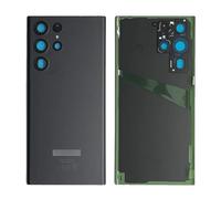 iYAiYO Couvercle Arrière Verre avec Lentille Caméra pour Samsung S22 Ultra 5G Pièce de Remplacement du Boîtier de la Batterie Arrière avec Autocollant préinstallé-Noir