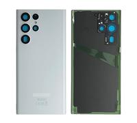 iYAiYO Couvercle Arrière Verre avec Lentille Caméra pour Samsung S22 Ultra 5G Pièce de Remplacement du Boîtier de la Batterie Arrière avec Autocollant préinstallé-Blanc